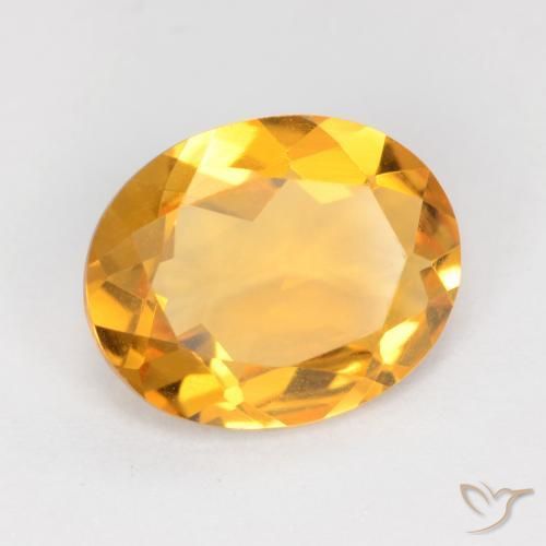 2.55 ct Golden Citrine Stone, Natural Citrine in Oval Facet Shape for Sale