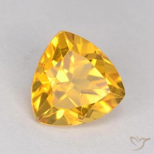 1.19 ct Golden Citrine Stone, Natural Citrine in Trillion Facet Shape for Sale
