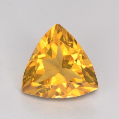 Deep Golden Orange Citrine Gem - 1ct Trillion Facet (ID: 549019)