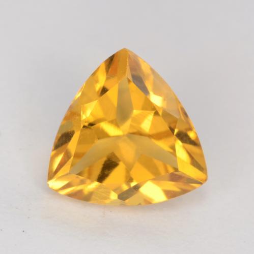 Deep Golden Orange Citrine Gem - 1.1ct Trillion Facet (ID: 549022)