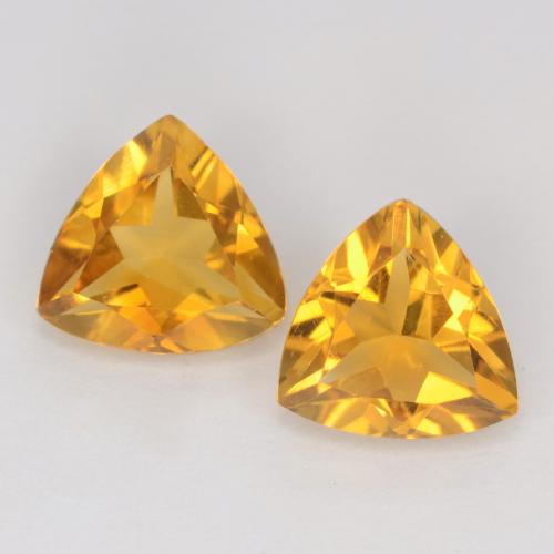 Dark Golden Citrino Gem - 0.9ct Sfaccettatura trilliant (ID: 549023)