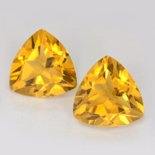Naranja dorado intenso Citrina Gema - 1ct Forma trillón (ID: 549024)