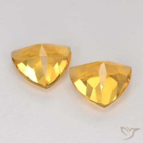 Citrine Gemstones in 7 x 7 mm (calibrated) Size for Sale, Citrine Stones in Medium Golden Color