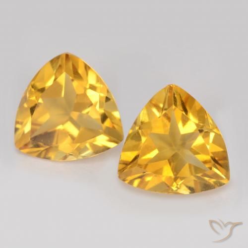 2.00ctw Natural Medium Golden Citrine, Trillion, VS
