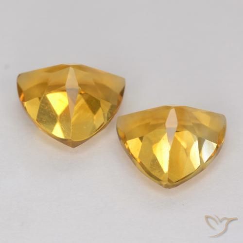 Citrine Gemstones in 7 x 7 mm (calibrated) Size for Sale, Citrine Stones in Medium Golden Color