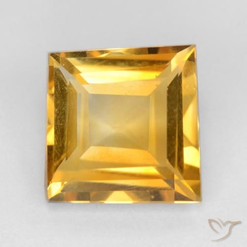 2.12ct Natural Dark Golden Citrine, Square, VS