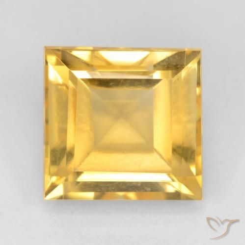 3.79ct Natural Bright Gold Citrine, Square, VS