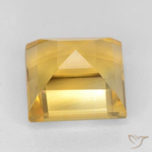 Citrine Gemstone in 9 x 9 mm (calibrated) Size for Sale, Citrine Stone in Bright Gold Color