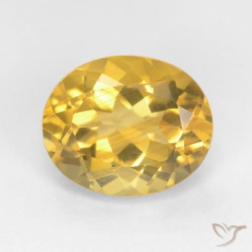 3.71ct Natural Medium Golden Citrine, Oval, VS