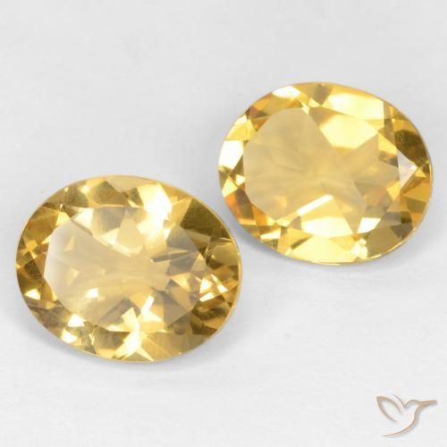 6.05 ctw Golden Citrine Stones, Natural Citrine in Oval Facet Shape for Sale