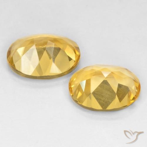 Citrine Gemstones in 11 x 9 mm (calibrated) Size for Sale, Citrine Stones in Medium Gold Color