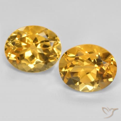 7.62 ct Yellow Citrine, 11 x 9.1 mm Oval Cut From Brazil, Photo A
