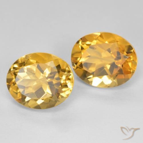7.62 ctw Golden Citrine Stones, Natural Citrine in Oval Facet Shape for Sale