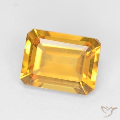 1.54 ct Golden Citrine Stone, Natural Citrine in Octagon Facet Shape for Sale
