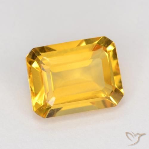 1.63 ct Golden Citrine Stone, Natural Citrine in Octagon Facet Shape for Sale