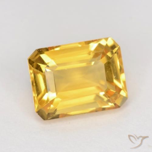 1.62 ct Golden Citrine Stone, Natural Citrine in Octagon Facet Shape for Sale
