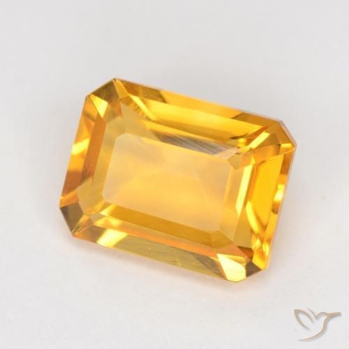 1.66 ct Golden Citrine Stone, Natural Citrine in Octagon Facet Shape for Sale