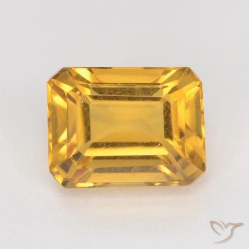 1.83ct Natural Deep Gold Citrine, Emerald Cut, VVS-VS