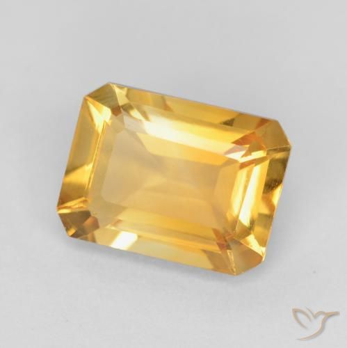 1.34 ct Golden Citrine Stone, Natural Citrine in Octagon Facet Shape for Sale