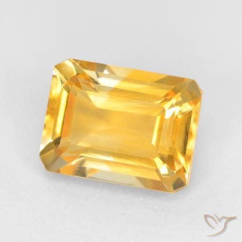 1.69 ct Golden Citrine Stone, Natural Citrine in Octagon Facet Shape for Sale