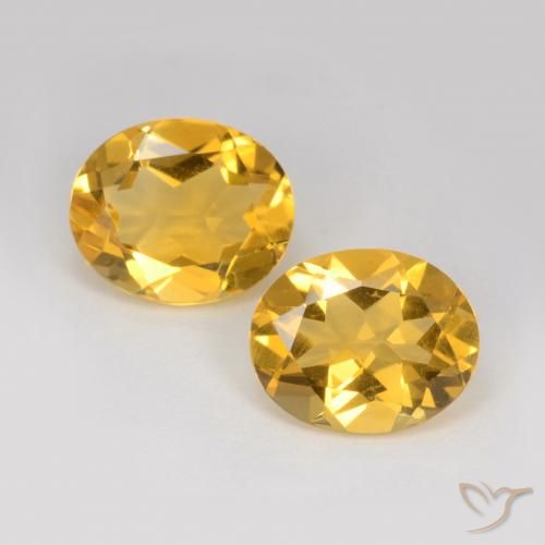 6.36 ct Yellow Citrine, 10.9 x 8.9 mm Oval Cut From Brazil, Photo A