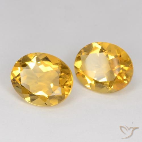 6.36 ctw Golden Citrine Stones, Natural Citrine in Oval Facet Shape for Sale