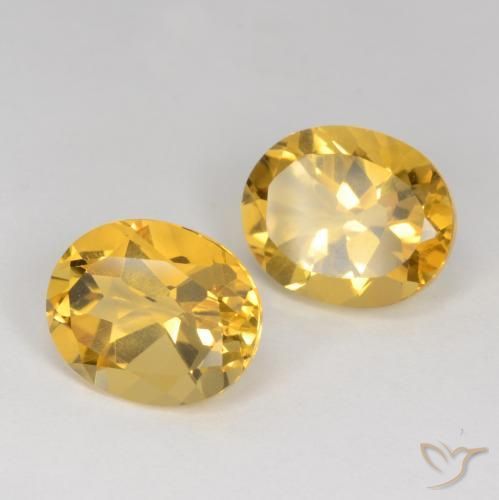 7.30 ctw Golden Citrine Stones, Natural Citrine in Oval Facet Shape for Sale