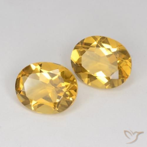 6.11 ctw Golden Citrine Stones, Natural Citrine in Oval Facet Shape for Sale