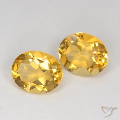6.29 ctw Golden Citrine Stones, Natural Citrine in Oval Facet Shape for Sale