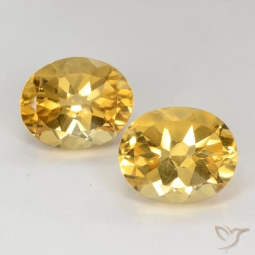 7.87 ct Yellow Citrine, 11 x 8.9 mm Oval Cut From Brazil, Photo A