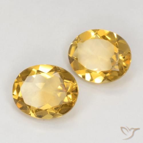 5.70 ctw Golden Citrine Stones, Natural Citrine in Oval Facet Shape for Sale