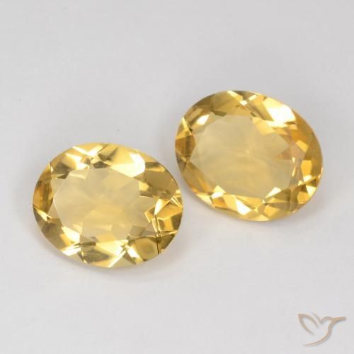 5.41 ctw Golden Citrine Stones, Natural Citrine in Oval Facet Shape for Sale