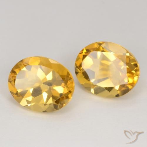 7.48 ctw Golden Citrine Stones, Natural Citrine in Oval Facet Shape for Sale