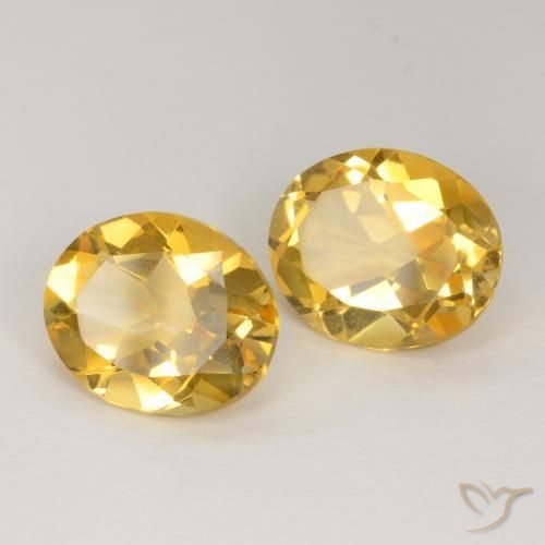 5.71 ctw Golden Citrine Stones, Natural Citrine in Oval Facet Shape for Sale