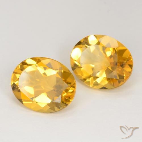 6.69 ctw Golden Citrine Stones, Natural Citrine in Oval Facet Shape for Sale