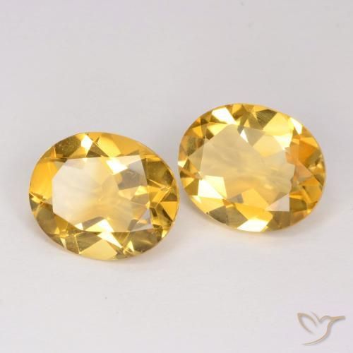 5.81 ctw Golden Citrine Stones, Natural Citrine in Oval Facet Shape for Sale