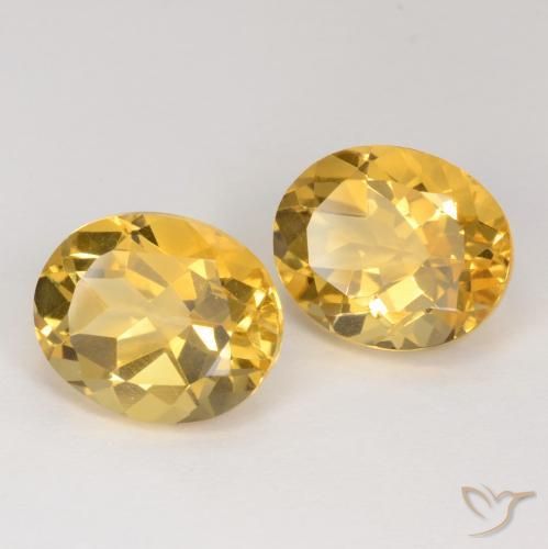 7.26 ctw Golden Citrine Stones, Natural Citrine in Oval Facet Shape for Sale