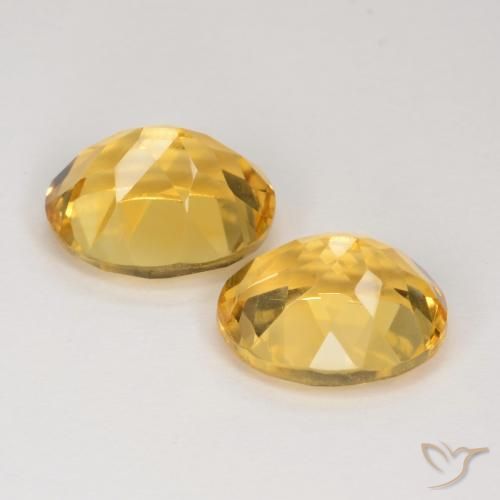 Citrine Gemstones in 11 x 9 mm (calibrated) Size for Sale, Citrine Stones in Medium Golden Color