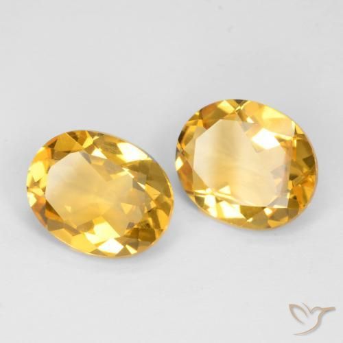 6.10 ctw Golden Citrine Stones, Natural Citrine in Oval Facet Shape for Sale