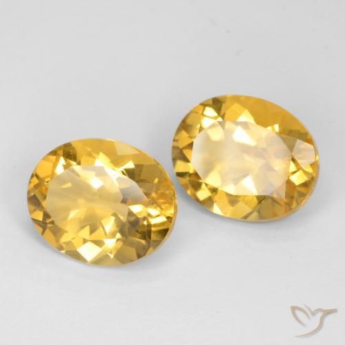 6.76 ctw Golden Citrine Stones, Natural Citrine in Oval Facet Shape for Sale