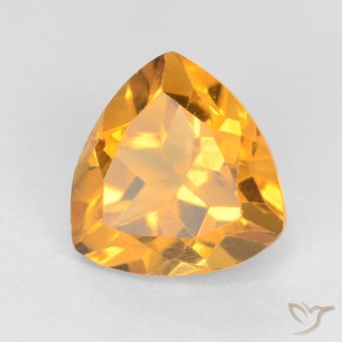 1.26 ct Golden Citrine Stone, Natural Citrine in Trillion Facet Shape for Sale