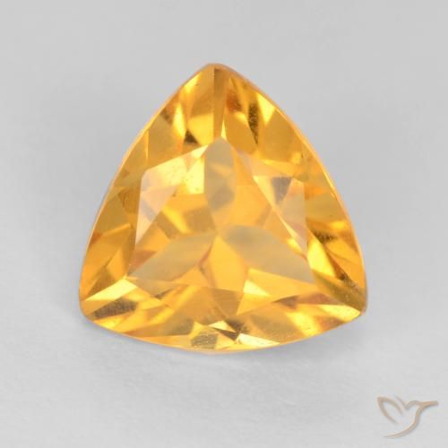 1.09ct Natural Deep Golden Orange Citrine, Trillion, VS