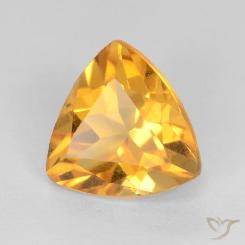 1.09 ct Golden Citrine Stone, Natural Citrine in Trillion Facet Shape for Sale
