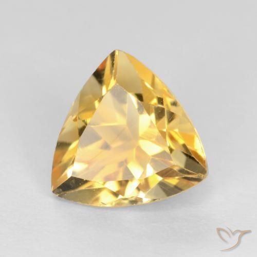 1.13 ct Golden Citrine Stone, Natural Citrine in Trillion Facet Shape for Sale