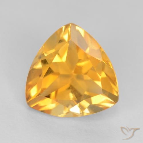 1.34ct Natural Medium Golden Citrine, Trillion, VS