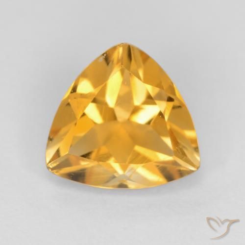 0.91ct Natural Golden Orange Citrine, Trillion, VS