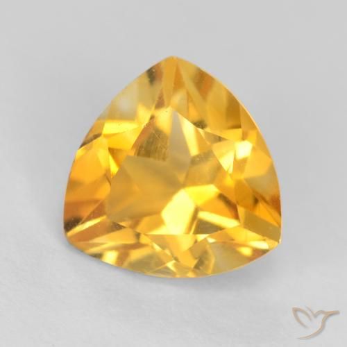1.14ct Natural Golden Orange Citrine, Trillion, VS