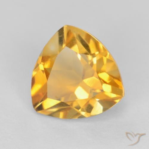 1.14 ct Golden Citrine Stone, Natural Citrine in Trillion Facet Shape for Sale