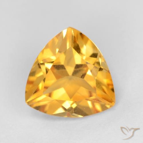 1.09ct Natural Medium Golden Citrine, Trillion, VS