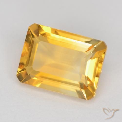 1.47 ct Golden Citrine Stone, Natural Citrine in Octagon Facet Shape for Sale
